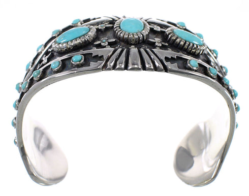 Southwest Genuine Sterling Silver Turquoise Cuff Bracelet VX63748